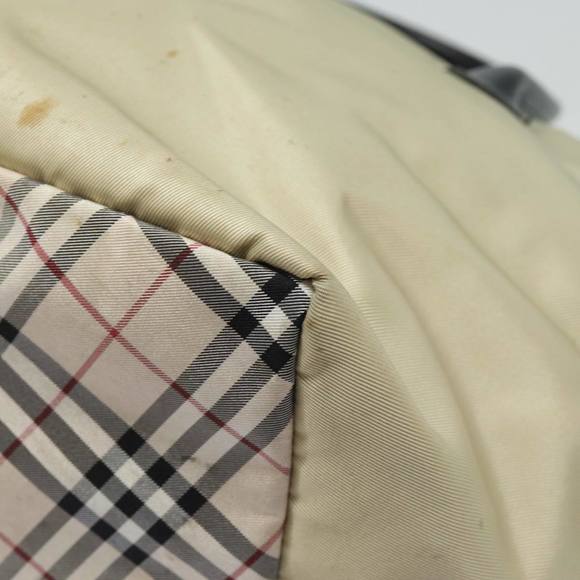 BURBERRY Nova Check Blue Label Hand Bag Nylon Beige Auth 81676 - Picture 16 of 16
